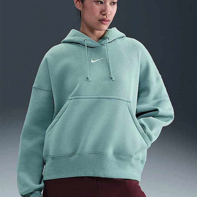 ДАМСКИ СУИТШЪРТ NIKE DQ5858-017 NSW PHNX FLC OOS PO HOODIE ЗЕЛЕН