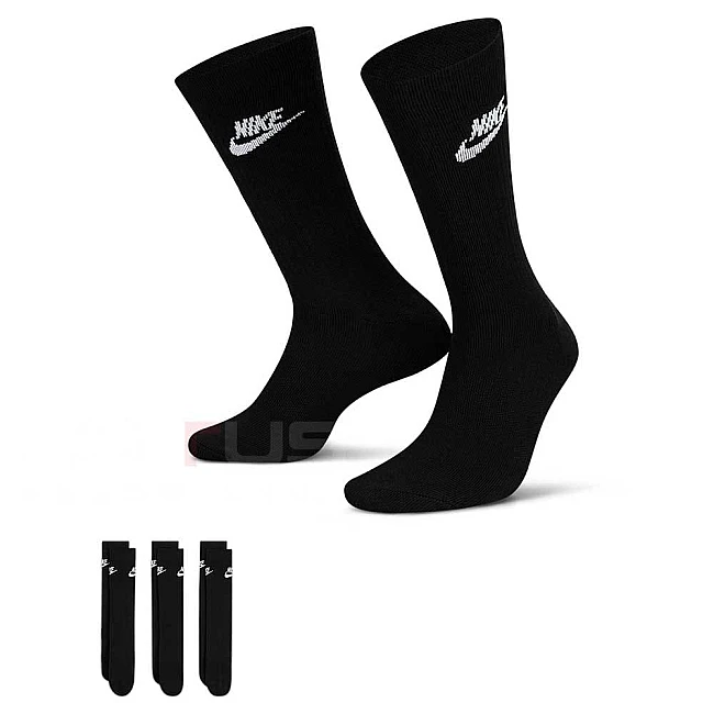 ЧОРАПИ NIKE DX5025-010 NSW EVERYDAY ESSENTIAL CREW 3PR ЧЕРНИ