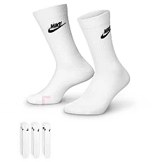 ЧОРАПИ NIKE DX5025-100 NSW EVERYDAY ESSENTIAL CREW 3PR БЕЛИ