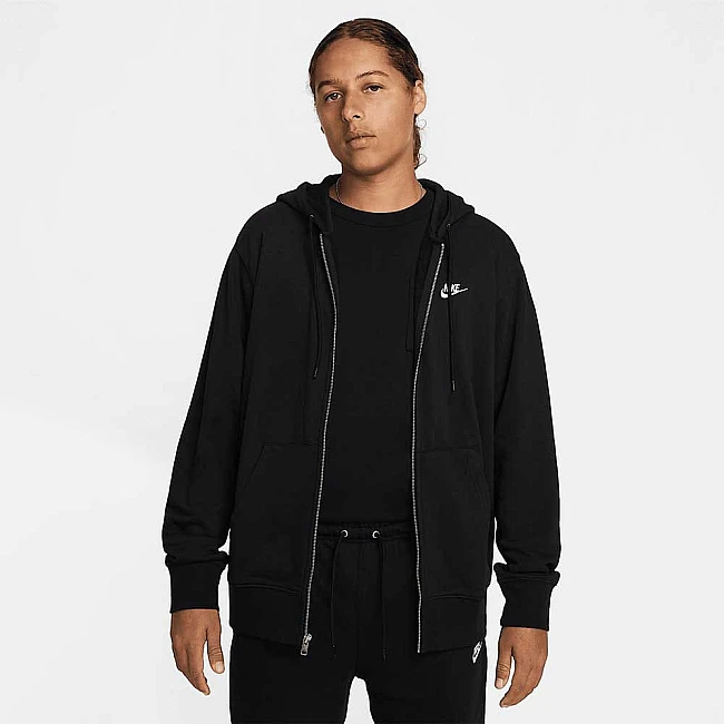 МЪЖКО ГОРНИЩЕ NIKE FN3884-010 CLUB FT FZ HOODIE ЧЕРНО