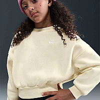 ДЕТСКА БЛУЗА ЗА МОМИЧЕ NIKE FZ9244-047 NSW CLUB FLC BXY CRW LBR БЕЖОВА