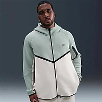 МЪЖКО ГОРНИЩЕ NIKE HV0949-020 TCH FLC FZ WR HOODIE СИВО-ЗЕЛЕНО/БЕЖОВО
