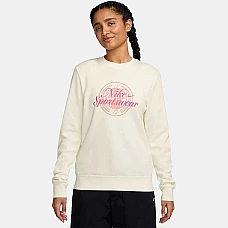 ДАМСКА БЛУЗА NIKE HV2342-133 NSW CLUB FLC GX STD CREW КРЕМАВА