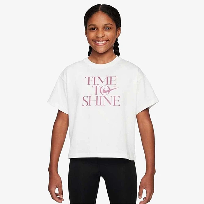 ДЕТСКА ТЕНИСКА ЗА МОМИЧЕ NIKE HV5722-100 NSW TEE EMPOWER SHINE БЯЛА