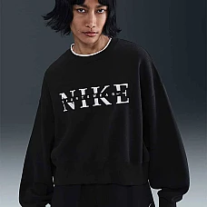 ДАМСКА БЛУЗА NIKE IH4056-010 NSW PHNX FLC CREW GLS ЧЕРНА