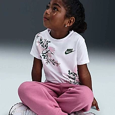 ДЕТСКА ТЕНИСКА ЗА МОМИЧЕ NIKE 36N137-001 PRINTED CLUB RINGLET БЯЛА