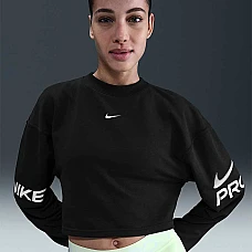 ДАМСКА БЛУЗА NIKE HV3591-010 PRO DF FLC CREW TT GRX ЧЕРНА