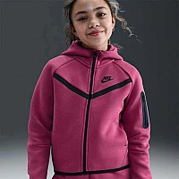 ДЕТСКО ГОРНИЩЕ ЗА МОМИЧЕ NIKE HV8695-634 NSW TCH FLC HD FZ LS PD ЧЕРВЕНО-ЛИЛАВО