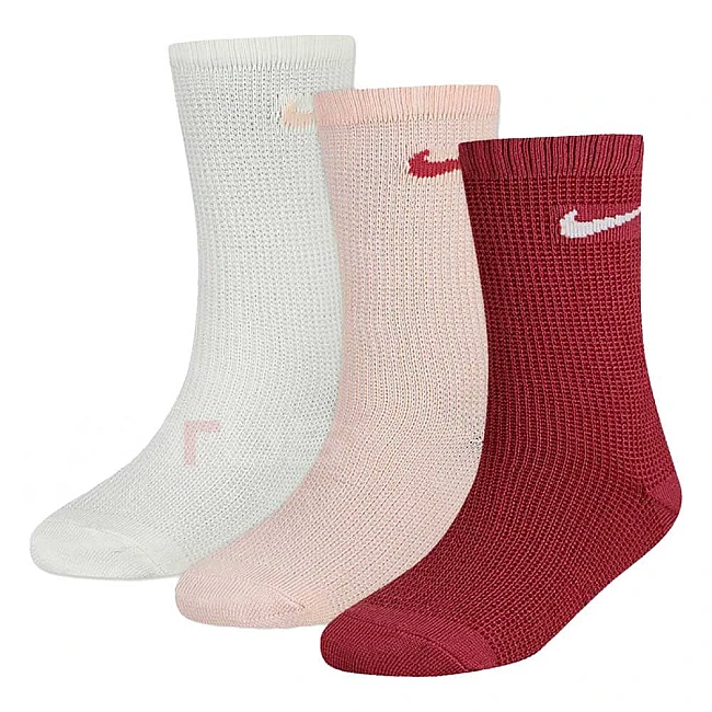 ДЕТСКИ ЧОРАПИ ЗА МОМИЧЕ NIKE BN1287-ADZ 3PK SOFT & COZY WAFFLE БЕЖОВИ/РОЗОВИ/ЛИЛАВИ
