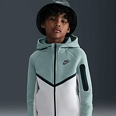 ДЕТСКО ГОРНИЩЕ ЗА МОМЧЕ NIKE HV5867-054 NSW TCH FLC FZ PD СИНЬО-ЗЕЛЕНО/БЕЖОВО