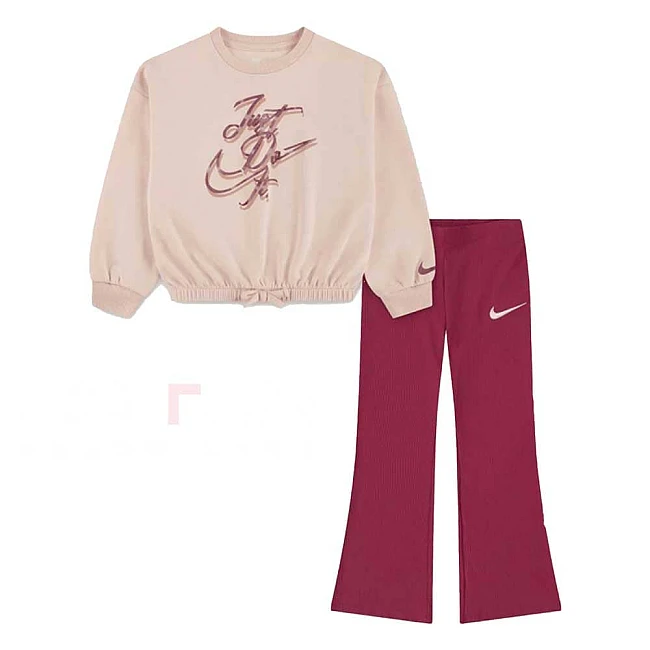 БЕБЕШКИ СПОРТЕН ЕКИП ЗА МОМИЧЕ NIKE 26N144-ADZ SWOOSH ON POINTE LEGGING S КОРАЛОВ/РОЗОВ