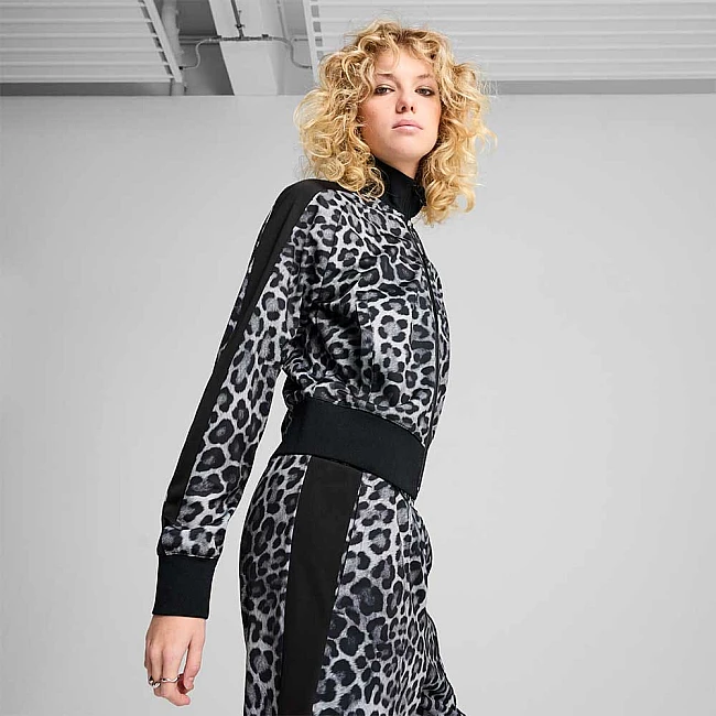 ДАМСКО ГОРНИЩЕ PUMA 63234201 T7 LEO LUXE AOP SHORT TRACK JACKET ЧЕРНО