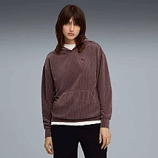 ДАМСКИ СУИТШЪРТ PUMA 68810788 ESS ELEVATED COMFORT VELOUR RIB HOODIE БЛЕДОЛИЛАВ
