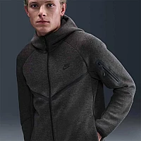 МЪЖКО ГОРНИЩЕ NIKE HV0949-032 TCH FLC FZ WR HOODIE ЧЕРНО/МЕЛАНЖ