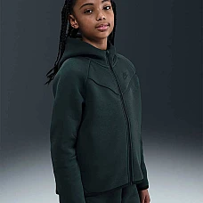 ДЕТСКО ГОРНИЩЕ ЗА МОМИЧЕ NIKE HV8695-390 NSW TCH FLC HD FZ LS - PD ЗЕЛЕНО