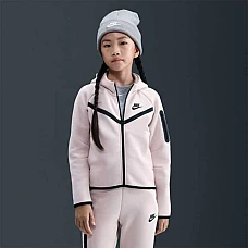 ДЕТСКО ГОРНИЩЕ ЗА МОМИЧЕ NIKE HV8695-667 NSW TCH FLC HD FZ LS - PD БЛЕДОРОЗОВО