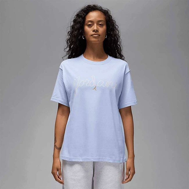 ДАМСКА ТЕНИСКА NIKE HV0445-057 JORDAN BRK SS GF GFX TEE AJXI СВЕТЛОСИНЯ