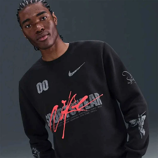 МЪЖКА БЛУЗА NIKE IF1765-010 NSW CREW CLUB PO BB OC 3 ЧЕРНА