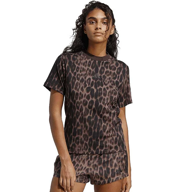 ДАМСКА ТЕНИСКА ADIDAS JZ0200 W AOP 3S TEE КАФЯВА