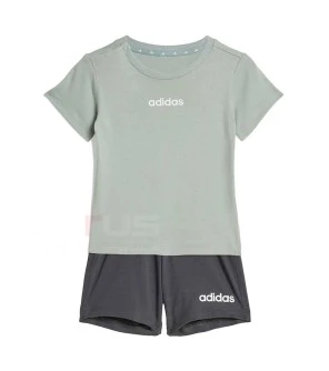 БЕБЕШКИ СПОРТЕН ЕКИП ЗА МОМЧЕ ADIDAS KB9670 I LIN T-SET 160 ЗЕЛЕН/СИВ