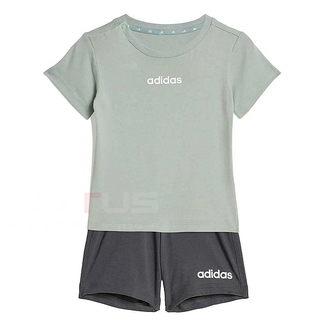 БЕБЕШКИ СПОРТЕН ЕКИП ЗА МОМЧЕ ADIDAS KB9670 I LIN T-SET 160 ЗЕЛЕН/СИВ