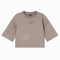 ДАМСКА ТЕНИСКА EA7 EMPORIO ARMANI 7W000970-U6167 LOGO SERIES W CRYSTAL T-TOP SS БЕЖОВА