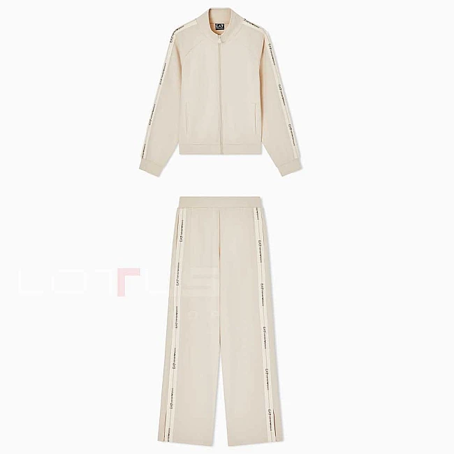 ДАМСКИ СПОРТЕН ЕКИП EA7 EMPORIO ARMANI 7W000979-U1088 TRACKSUIT W TT FZ OH LOGO SERIES TAPE БЕЖОВ