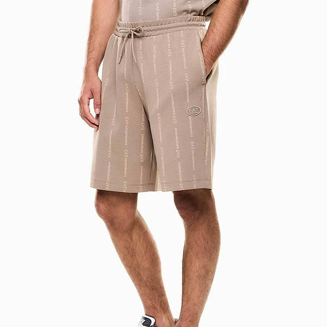 МЪЖКИ КЪСИ ПАНТАЛОНИ EA7 EMPORIO ARMANI 7M001393-F1030 GRAPHIC M BERMUDA COPL MONOGRAM PRINTED БЕЖОВИ