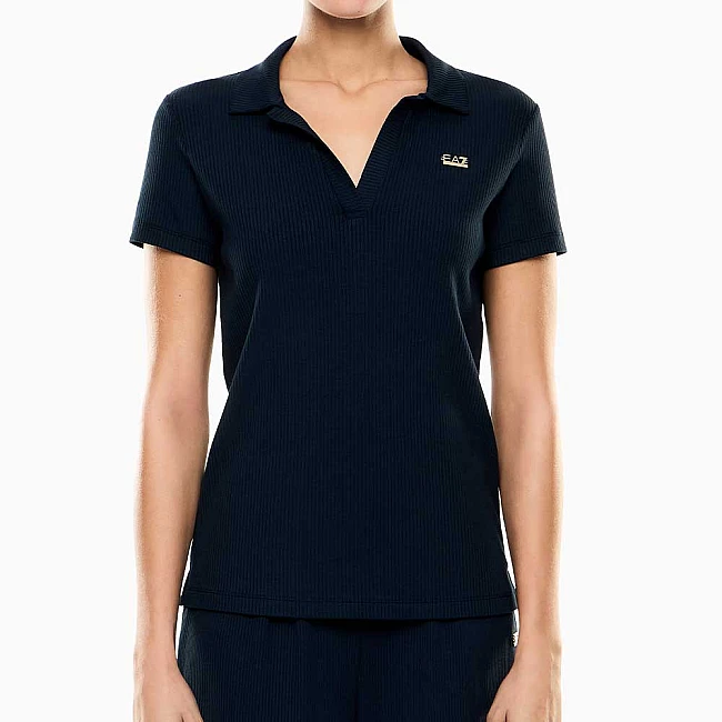 ДАМСКА ТЕНИСКА EA7 EMPORIO ARMANI 7W000490-UB102 COSTA SMERALDA W RIBBED POLO SS ТЪМНОСИНЯ