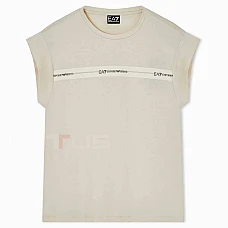 ДАМСКА ТЕНИСКА EA7 EMPORIO ARMANI 7W000958-U1088 LOGO SERIES TAPE W REGULAR TEE SS БЕЖОВА