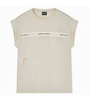 ДАМСКА ТЕНИСКА EA7 EMPORIO ARMANI 7W000958-U1088 LOGO SERIES TAPE W REGULAR TEE SS БЕЖОВА