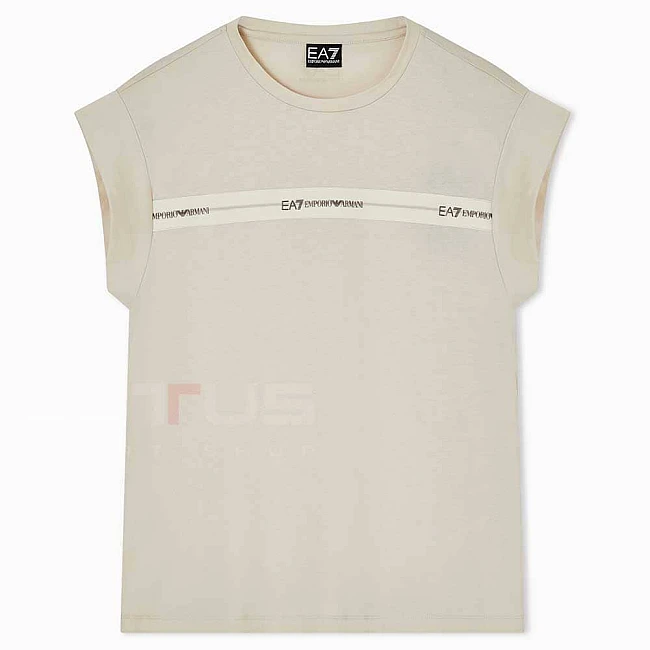 ДАМСКА ТЕНИСКА EA7 EMPORIO ARMANI 7W000958-U1088 LOGO SERIES TAPE W REGULAR TEE SS БЕЖОВА