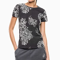 ДАМСКА ТЕНИСКА EA7 EMPORIO ARMANI 7W000996-F8182 GRAPHIC SERIES W SLIM TEE SS FLOWER СИВА