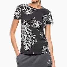 ДАМСКА ТЕНИСКА EA7 EMPORIO ARMANI 7W000996-F8182 GRAPHIC SERIES W SLIM TEE SS FLOWER СИВА