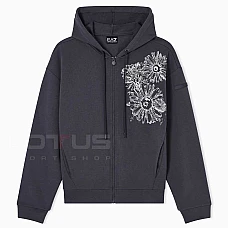 ДАМСКО ГОРНИЩЕ EA7 EMPORIO ARMANI 7W001000-U8111 GRAPHIC SERIES W HOODIE FZ FLOWER СИВО