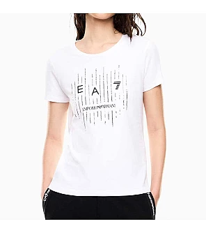 ДАМСКА ТЕНИСКА EA7 EMPORIO ARMANI 7W001097-U0002 LOGO SERIES W TEE SS LETTERS CROSSOVER БЯЛА