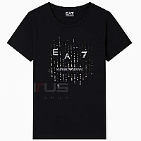 ДАМСКА ТЕНИСКА EA7 EMPORIO ARMANI 7W001097-UC001 LOGO SERIES W TEE SS LETTERS CROSSOVER ЧЕРНА