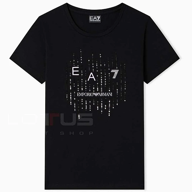 ДАМСКА ТЕНИСКА EA7 EMPORIO ARMANI 7W001097-UC001 LOGO SERIES W TEE SS LETTERS CROSSOVER ЧЕРНА