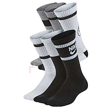 ЧОРАПИ NIKE CK7302-901 ED CSH CREW 6P - 144 GFX2 БЕЛИ/СИВИ/ЧЕРНИ