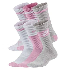 ЧОРАПИ NIKE CK7302-905 ED CSH CREW 6P - 144 GFX2 БЕЛИ/РОЗОВИ/СИВИ