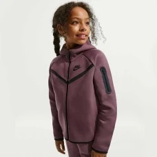 ДЕТСКО ГОРНИЩЕ ЗА МОМИЧЕ NIKE HV8695-502 NSW TCH FLC HD FZ LS PD КАФЯВО