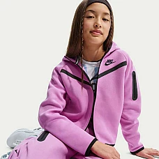 ДЕТСКО ГОРНИЩЕ ЗА МОМИЧЕ NIKE HV8695-503 NSW TCH FLC HD FZ LS PD РОЗОВО