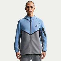 МЪЖКО ГОРНИЩЕ NIKE HV0949-486 TCH FLC FZ WR HOODIE СИНЬО/СИВО