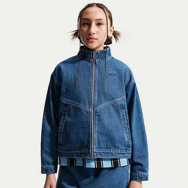 ДЕТСКО ЯКЕ ЗА МОМИЧЕ NIKE IF2317-435 NSW WR DENIM JACKET ТЪМНОСИНЬО