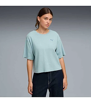 ДАМСКА ТЕНИСКА PUMA 69181347 ESS ELEVATED RELAXED TEE СВЕТЛОСИНЯ