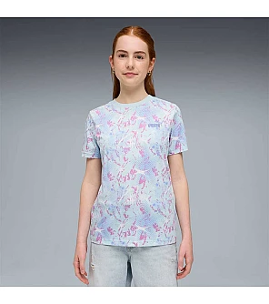 ДЕТСКА ТЕНИСКА ЗА МОМИЧЕ PUMA 69172448 TWEENERVERSE AOP TEE СВЕТЛОСИНЯ