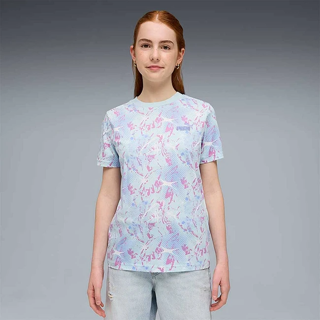 ДЕТСКА ТЕНИСКА ЗА МОМИЧЕ PUMA 69172448 TWEENERVERSE AOP TEE СВЕТЛОСИНЯ
