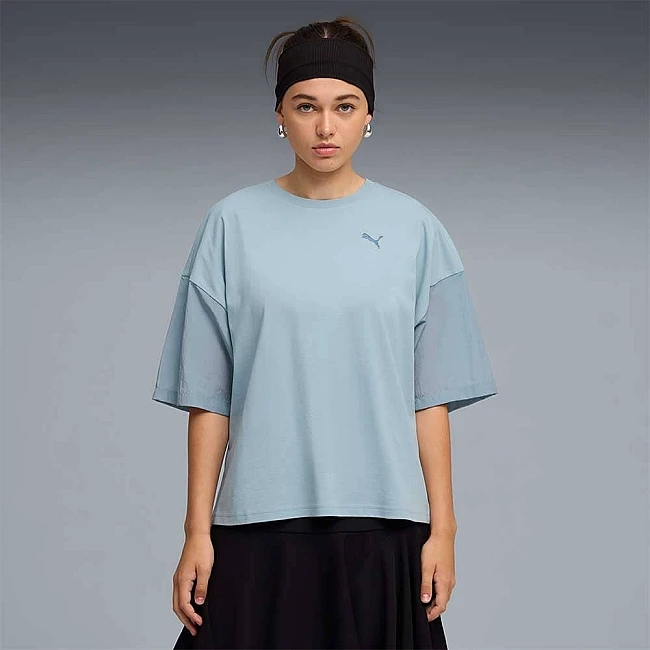 ДАМСКА ТЕНИСКА PUMA 69188347 HER OVERSIZED TEE СВЕТЛОСИНЯ