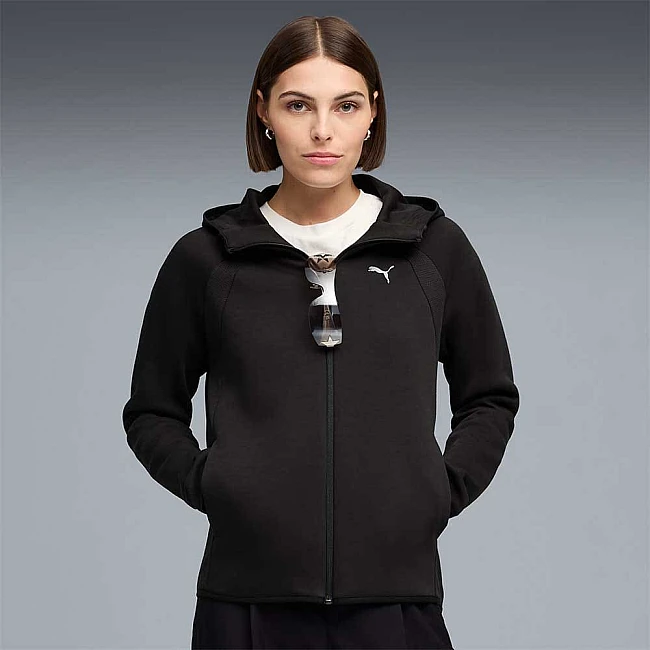 ДАМСКО ГОРНИЩЕ PUMA 69189801 EVOSTRIPE FULL-ZIP HOODIE DK ЧЕРНО