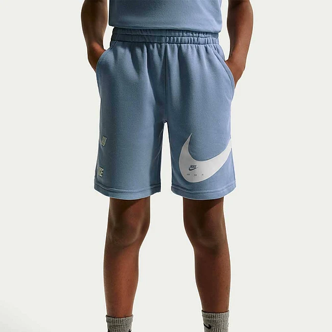 ДЕТСКИ КЪСИ ПАНТАЛОНИ ЗА МОМЧЕ NIKE IF2752-486 NSW CLUB FT SHORT BRAND NG СИНИ